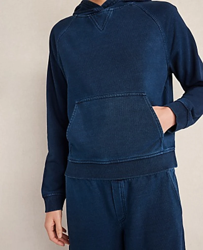Ann Taylor Haven Well Within Indigo Cotton Terry Hoodie Dark Women's