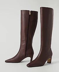 Ann Taylor Leather Skinny Heel Tall Boot Russet Brown Women's