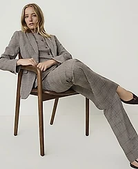 Ann Taylor The Petite Plaid Single Button Blazer Multi Women's