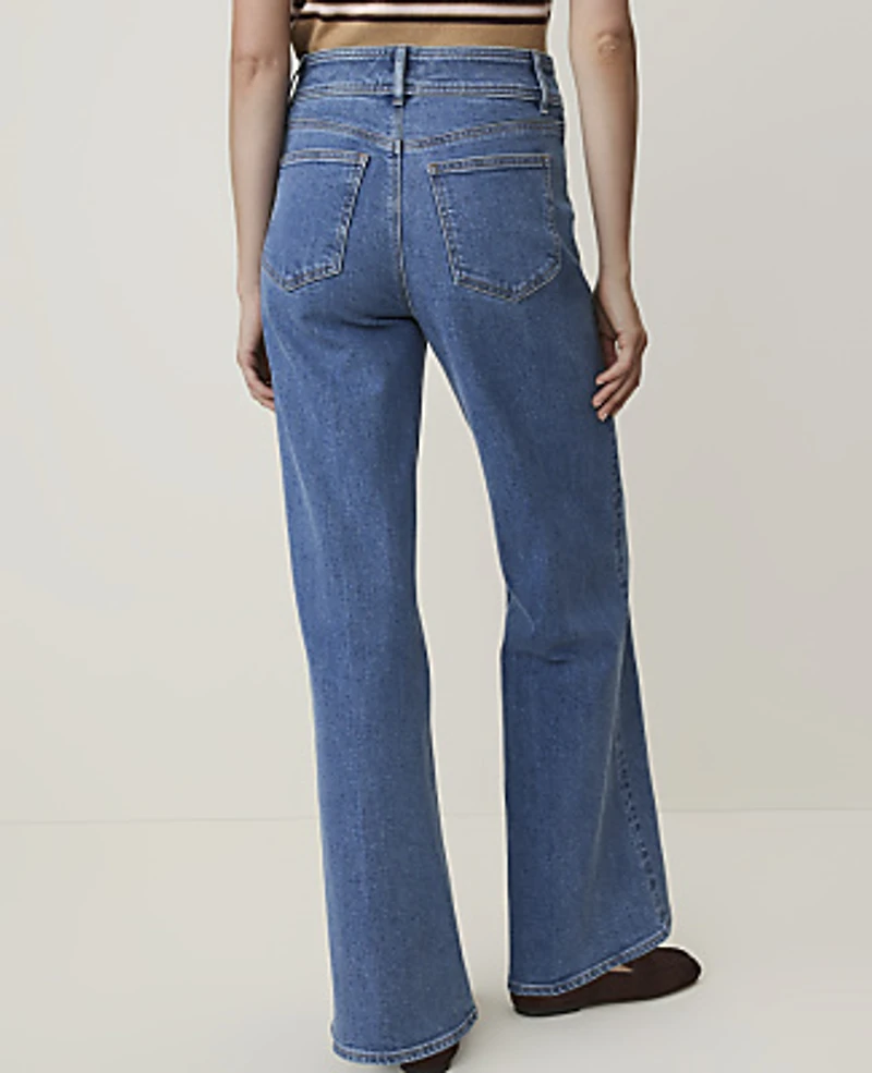 Ann Taylor Petite Weekend Denim Trouser Luxe Medium Wash Women's