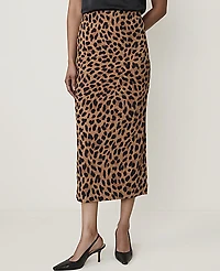 Ann Taylor Petite Animal Print Pencil Skirt Cafe Au Lait B Women's