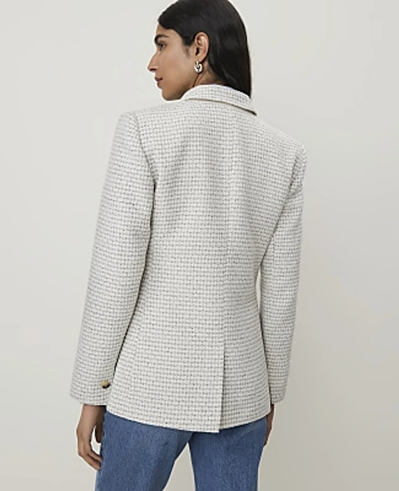 Ann Taylor The Petite Greenwich Blazer Tweed Light Women's