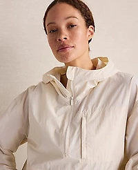 Ann Taylor Haven Well Within Crinkle Nylon Half-Zip Hooded Jacket Sandstone Women's