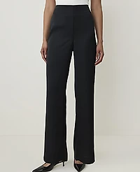 Ann Taylor The Petite Side Zip Pant Satin Black Women's