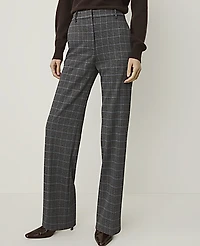 Ann Taylor The Plaid Straight Pant Multi Brown With Blue Women's