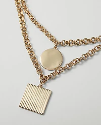 Ann Taylor Layered Pendant Necklace Goldtone Women's