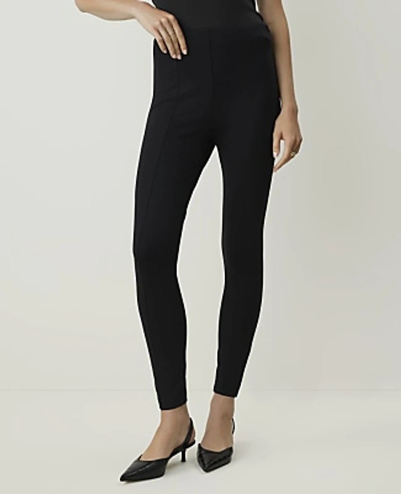 Ann Taylor Petite Seamed Side Zip Legging Black Women's