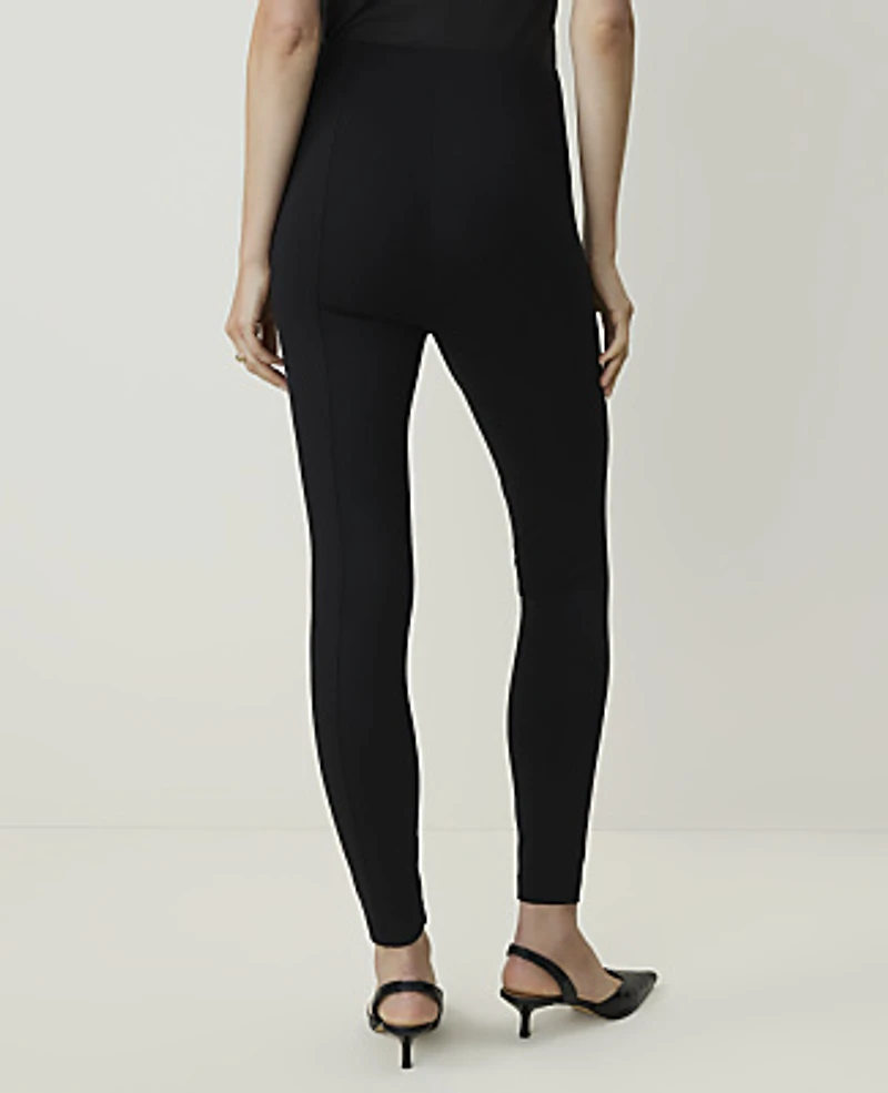 Ann Taylor Petite Seamed Side Zip Legging Black Women's