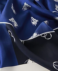 Ann Taylor Equestrian Print Silk Scarf Bright Winter Blue Women's