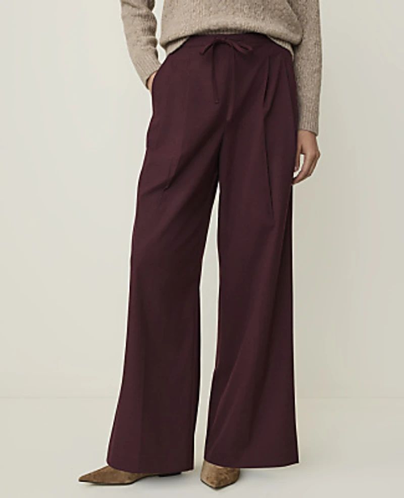 Ann Taylor Petite Weekend Easy Fit Wide-Leg Pant Women's
