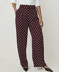 Ann Taylor The Polka Dot Pleated Wide-Leg Pant Purest Plum Women's