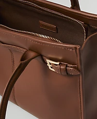 Ann Taylor Belted Tote Midnight Mahogany Women's