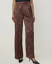 Ann Taylor The Pleated Animal Print Pant Brown Women's