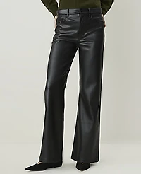 Ann Taylor The Wide-Leg Pant Faux Leather Black Women's