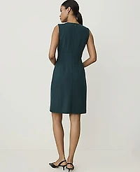 Ann Taylor Petite Crew Neck Button Shift Dress Ponderosa Pine Women's