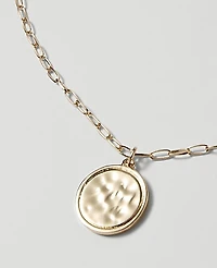 Ann Taylor Textured Pendant Necklace Goldtone Women's