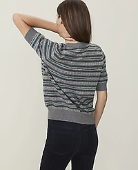 Ann Taylor Weekend Fairisle Modern Sweater T-Shirt Night Sky Women's