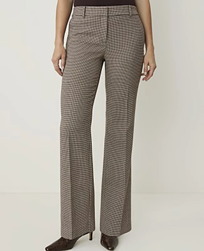Ann Taylor The Petite Jayne Trouser Pant Houndstooth Pure Chocolate Women's