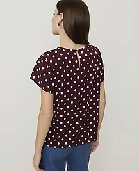 Ann Taylor Polka Dot T-Shirt Purest Plum Women's