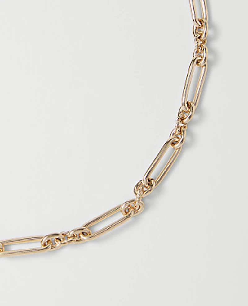 Ann Taylor Paperclip Chain Necklace Goldtone Women's