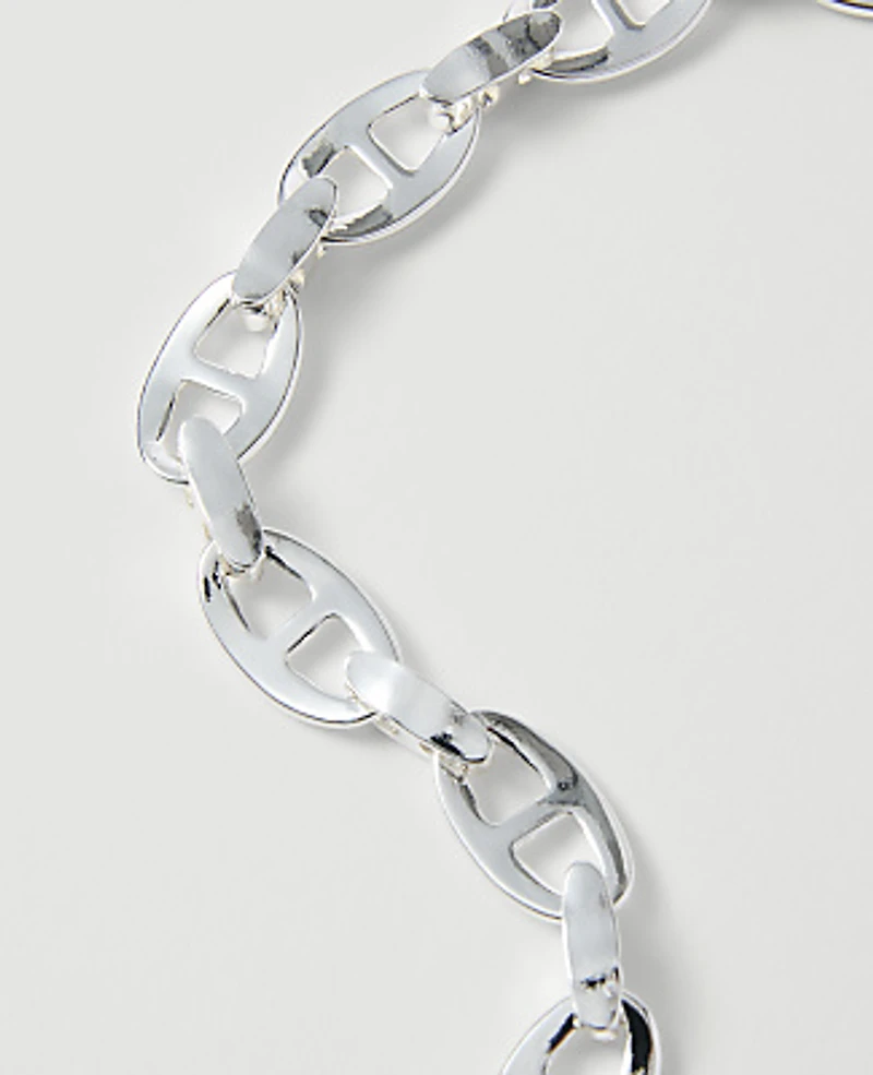 Ann Taylor Chain Link Necklace Silvertone Women's