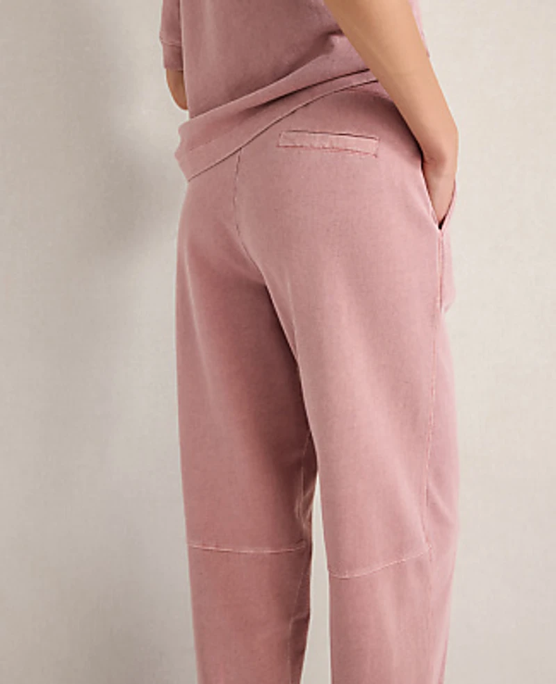 Ann Taylor Haven Well Within Organic Cotton Terry Barrel Leg Pant Wild Rose Women's