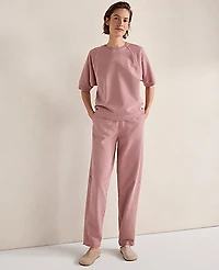 Ann Taylor Haven Well Within Organic Cotton Terry Barrel Leg Pant Wild Rose Women's