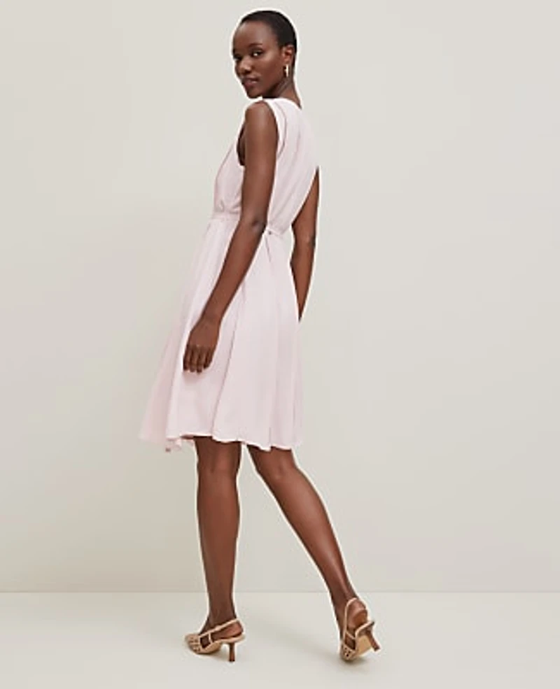 Ann Taylor Belted Flare Dress Size 10 Potpourri Women's