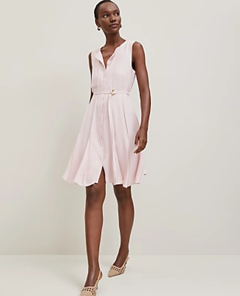 Ann Taylor Belted Flare Dress Size 10 Potpourri Women's