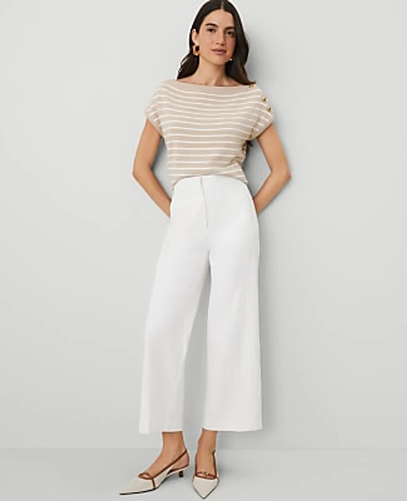 Ann Taylor The Petite Grace Straight Pant Size White Women's