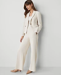 Ann Taylor The Shorter Single Button Blazer Fluid Crepe Ivory Whisper Women's