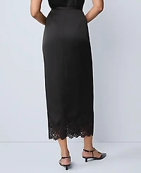 Ann Taylor Satin Lace Hem Wrap Skirt Women's