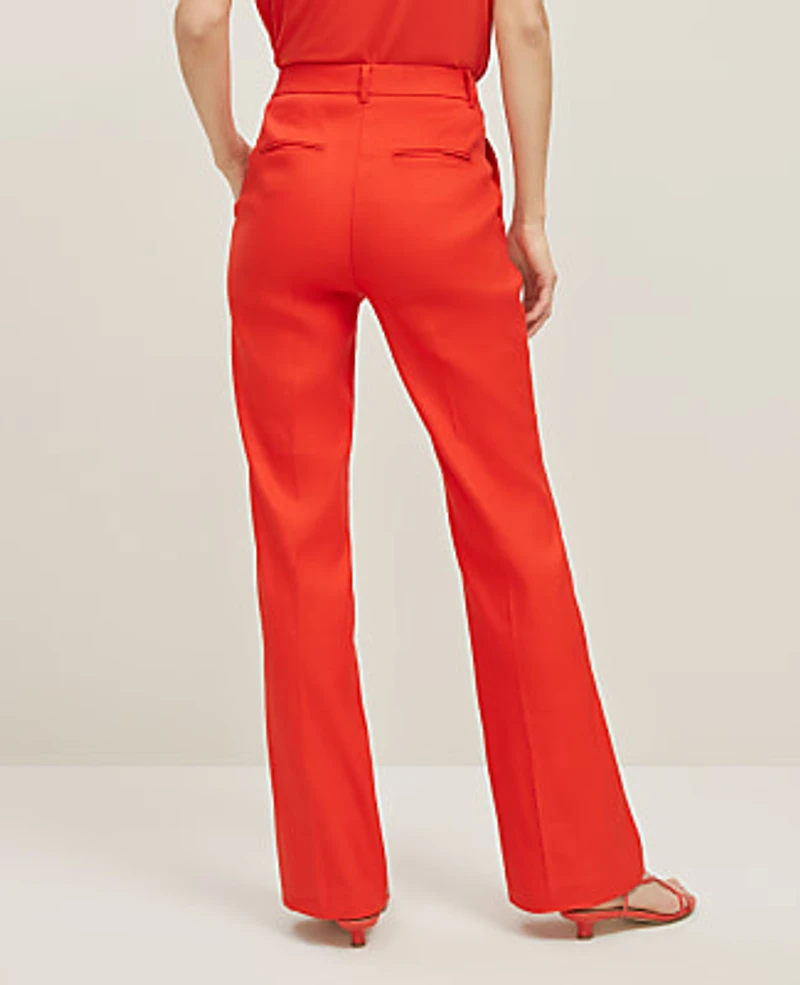 Ann Taylor The Trouser Linen Blend Fiery Red Women's