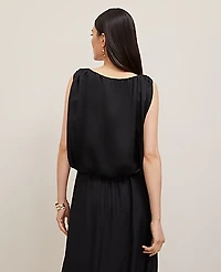 Ann Taylor Bubble Hem Tank Top Size XL Black Women's