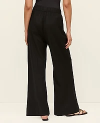 Ann Taylor Weekend Easy Fit Wide-Leg Pant Linen Blend Women's