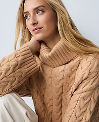 Ann Taylor Weekend Cable Turtleneck Sweater Women's