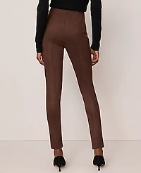 Ann Taylor The Polished Legging Faux Suede Dark Brown Women's