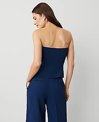 Ann Taylor The Petite Strapless Vest Fluid Crepe Pure Sapphire Women's