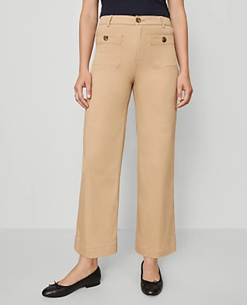 Ann Taylor Weekend Sateen Patch Pocket Pant Women's