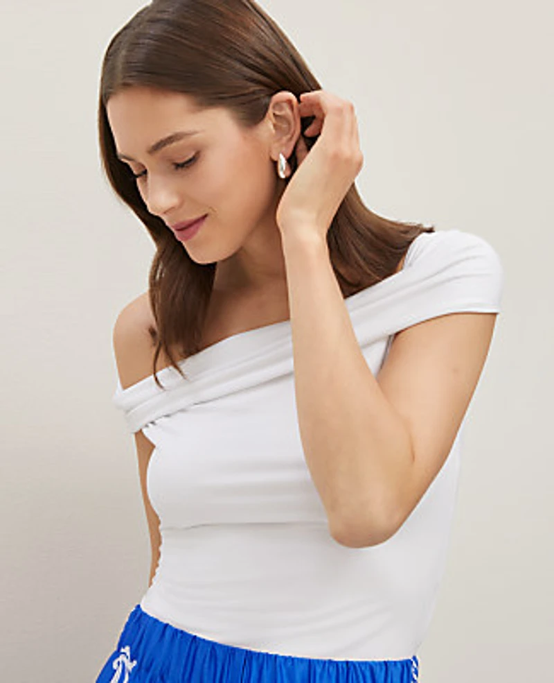 Ann Taylor Asymmetrical One-Shoulder Top Women's