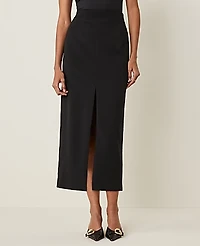 Ann Taylor The Petite Column Maxi Skirt Fluid Crepe Black Women's