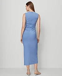 Ann Taylor Knit Ruched Sheath Dress Cool Cascades Women's