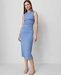 Ann Taylor Knit Ruched Sheath Dress Cool Cascades Women's