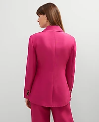 Ann Taylor Studio Collection Single Button Fitted Long Blazer Bright Petunia Women's