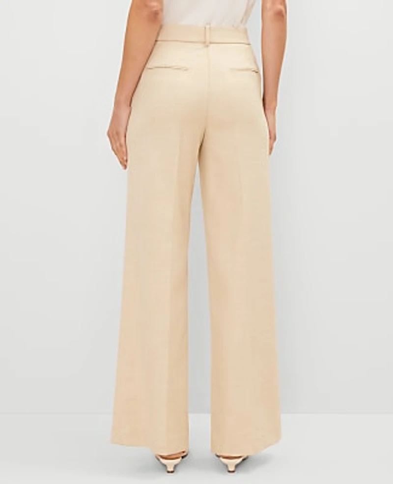 Ann Taylor The Petite Perfect Wide-Leg Pant Size 4 Sands Edge Women's