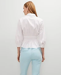 Ann Taylor Petite Collared Blouse Size Small White Women's