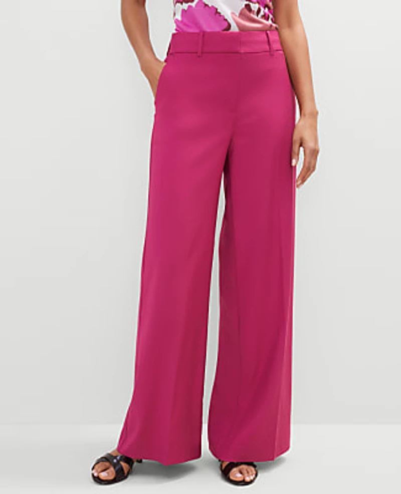 Ann Taylor The Petite Statement Palazzo Pant Size 12 Berry Splash Women's