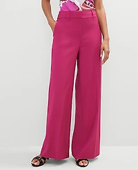 Ann Taylor The Petite Statement Palazzo Pant Size 12 Berry Splash Women's