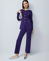 Ann Taylor Crew Neck Cardigan Size XS Midnight Mulberry Women's