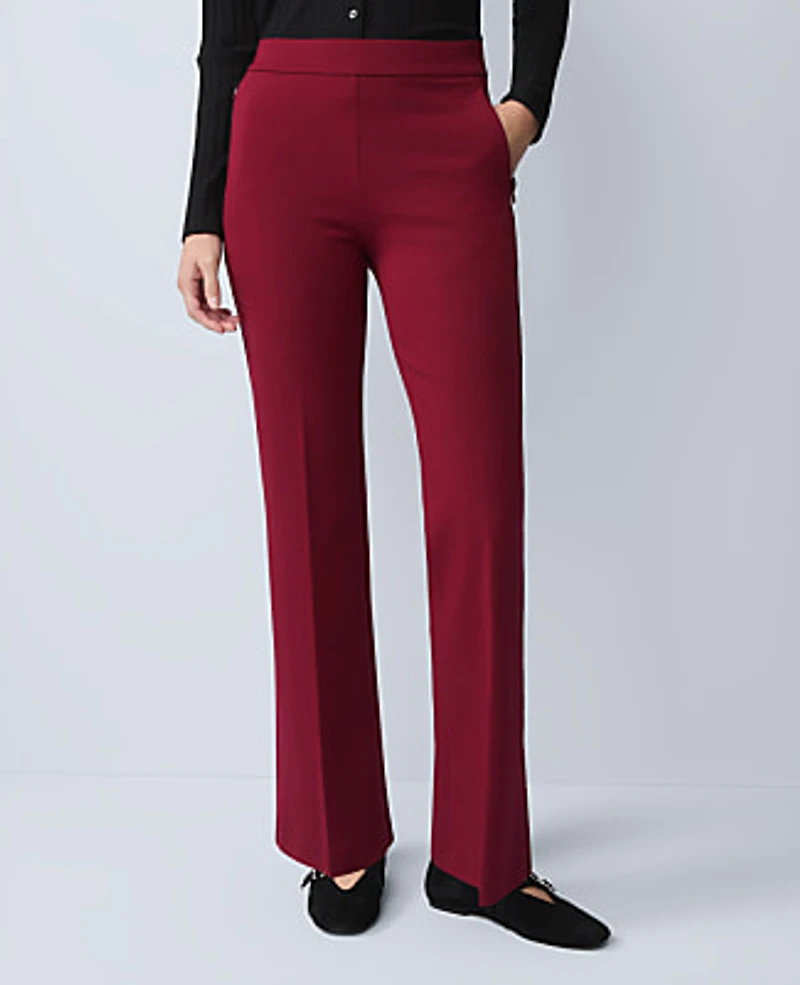 Ann Taylor Weekend Flare Pant Ponte Cherry Pie Women's